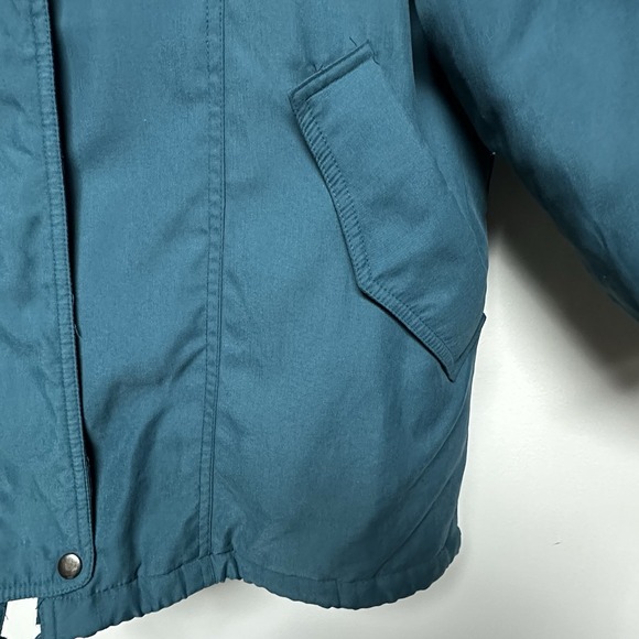 Jacqueline Ferrar Blue Dark Teal Winter Coat Detachable Faux Fur Hood Lined - Picture 7 of 16